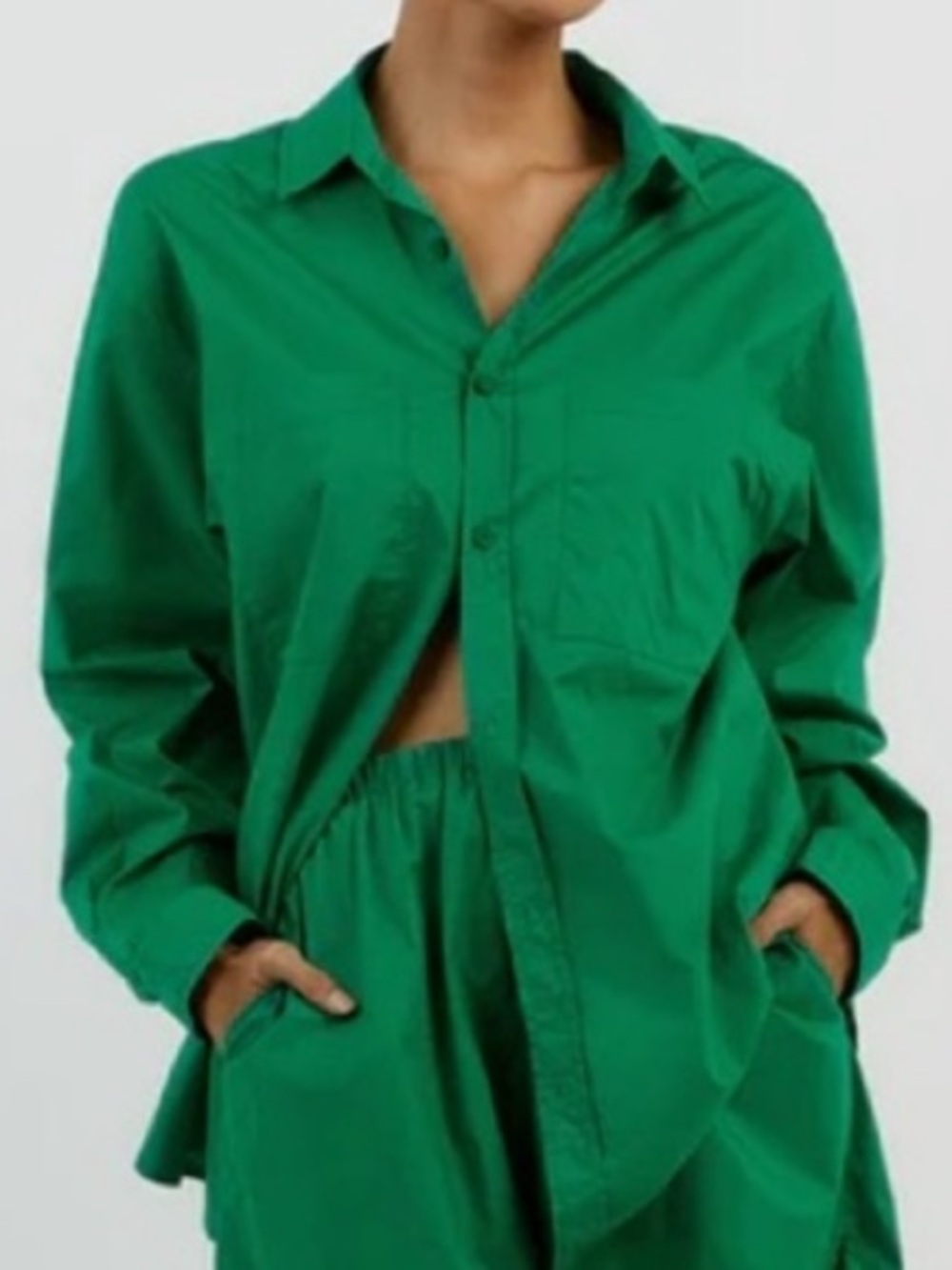 DISSH Maxie Green Oversized Button-Down Shirt